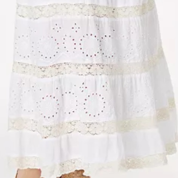 Style & Co White Crochet Eyelet Maxi Skirt - Picture 3 of 5